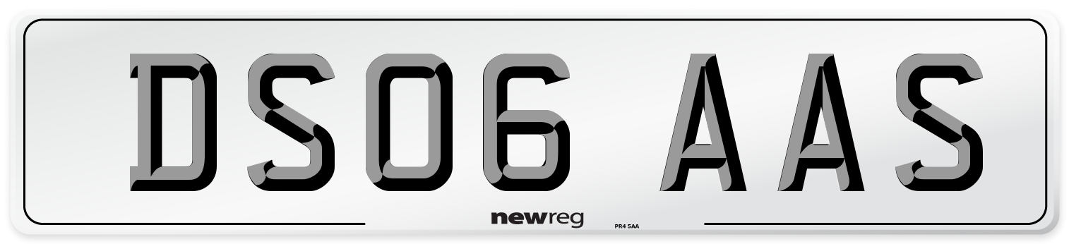 DS06 AAS Number Plate from New Reg